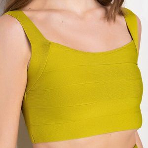 Callie Chartreuse Apple: Bandage Crop Top 2 Pack L XL
